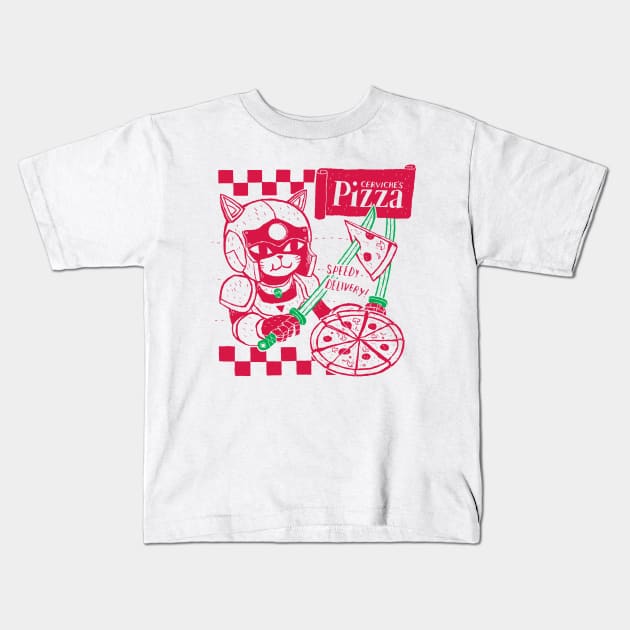 cerviche's pizza Kids T-Shirt by Louisros